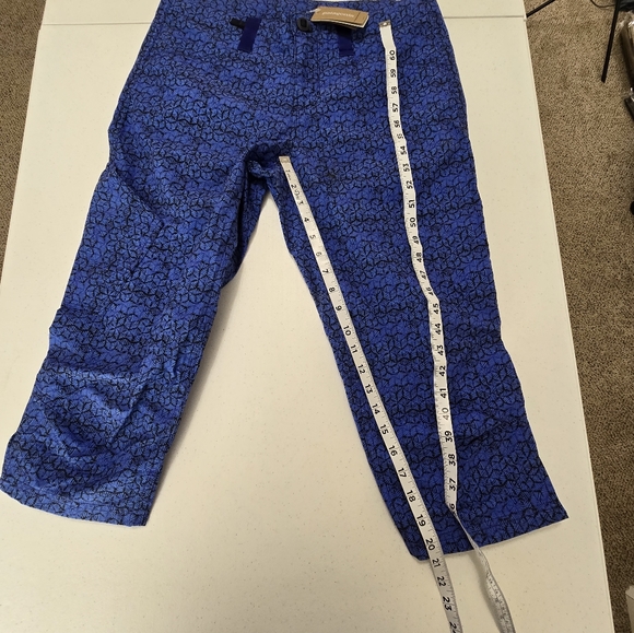Patagonia Women's Venga Rock Capris Outdoor Blue Hex Batik Cotton Pants Size 10 - Picture 7 of 14